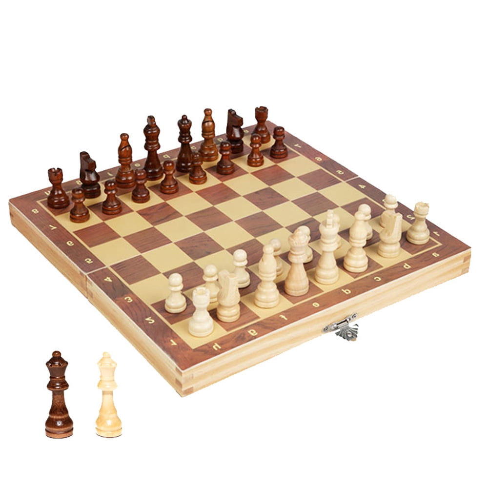 New high quality Wooden Folding Magnetic Chess Set free shipping Chessboard 34 P 
