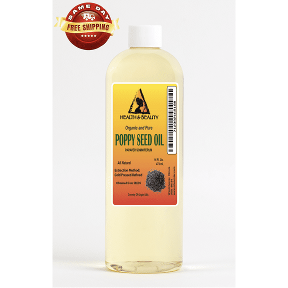 Poppy seed oil refined organic cold pressed 100% pure natural 16 oz