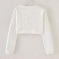 thumbnail image 2 of OBEEII Knitted Cardigan for Infant Toddle Girls White Cardigan Flower Girls Sweater Tops Bow Covered Dress Up, 2 of 10