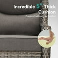 thumbnail image 6 of PARKWELL 5 Piece Patio Furniture Set with 4 Wicker Chairs Swivel Glider and 1 Fire Pit Table,Outdoor All Weather Rattan Conversation Set for Front Porch Deck,Gray/Gray, 6 of 9