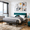 Green, variant on Gewnee King Size Upholstered Platform Bed Frame with Soft padded Headboard,Solid Wood Slats Support,Easy Assembly,No Box Spring Needed