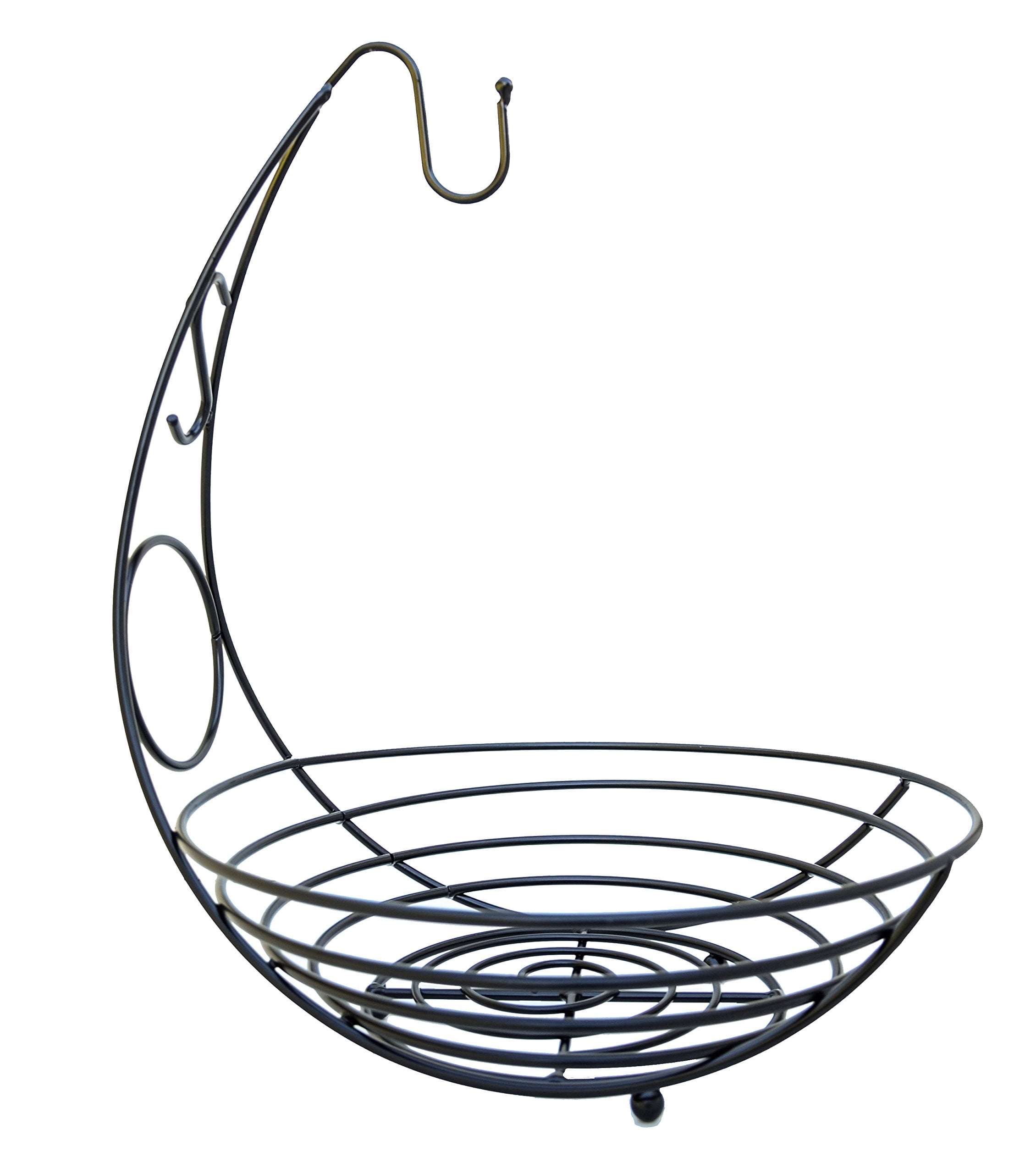 Fruit Basket with Banana Hanger Heavy-Duty Wire Fruit Basket for Kitchen Stable and Durable Fruit Bowl for Kitchen Counter Dining Table Centerpiece Kitchen Countertop Storage