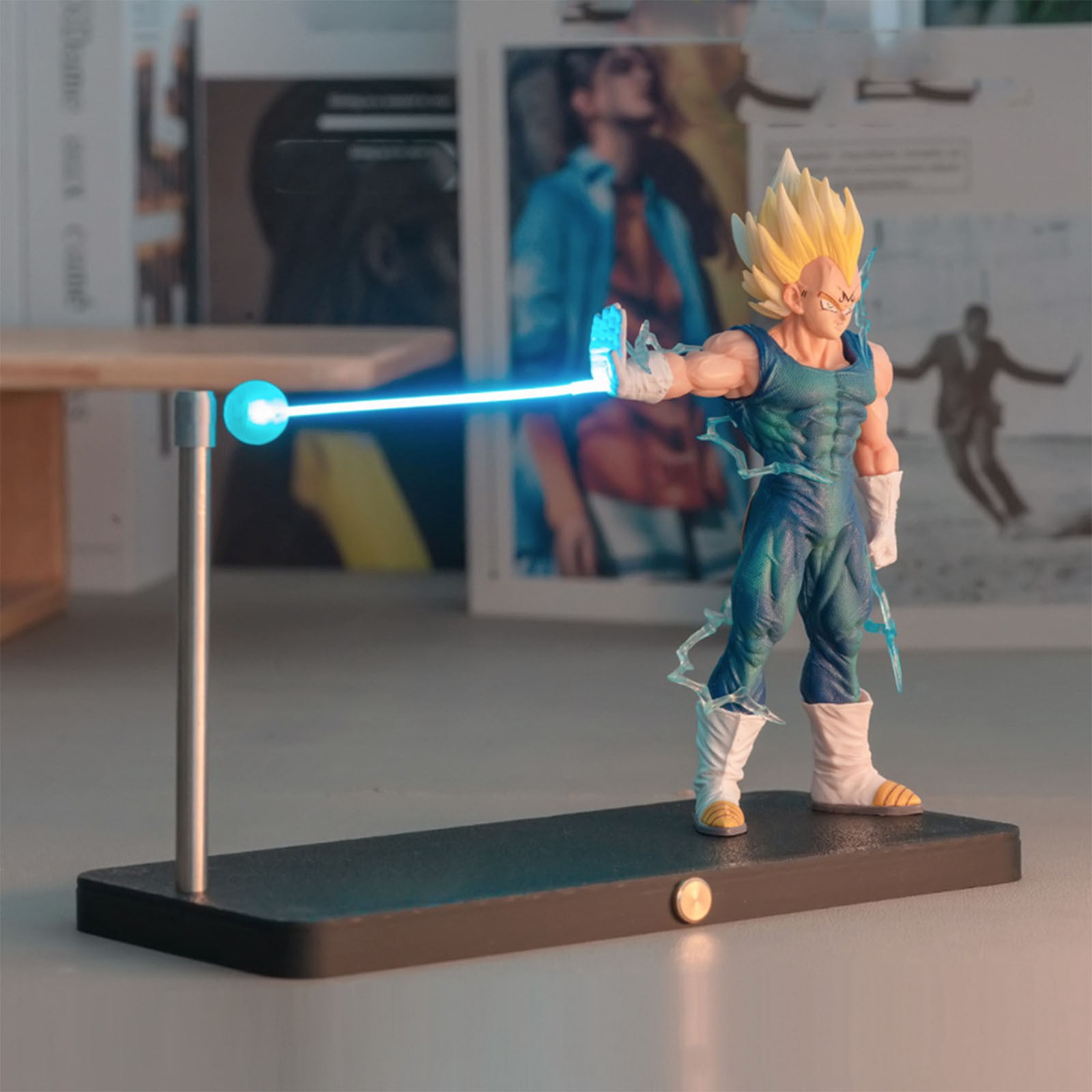 Dragon Ball Anime Character Night Light Figurine Decorative Led Lamp Son Goku Toys Peripheral Desktop Ornament-Two Figurines Replaceable