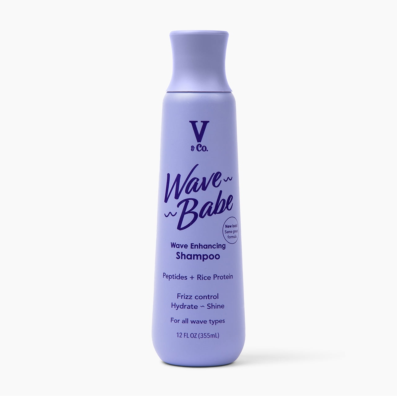 (4 pack) V&Co. Beauty Wave Babe Adult Wavy Hair Shampoo with Peptides, 12 fl oz, Squeeze Bottle