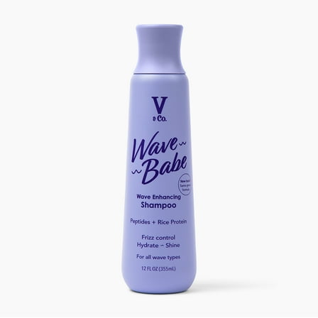 V&Co. Beauty Wave Babe Adult Wavy Hair Shampoo with Peptides, 12 fl oz, Squeeze Bottle