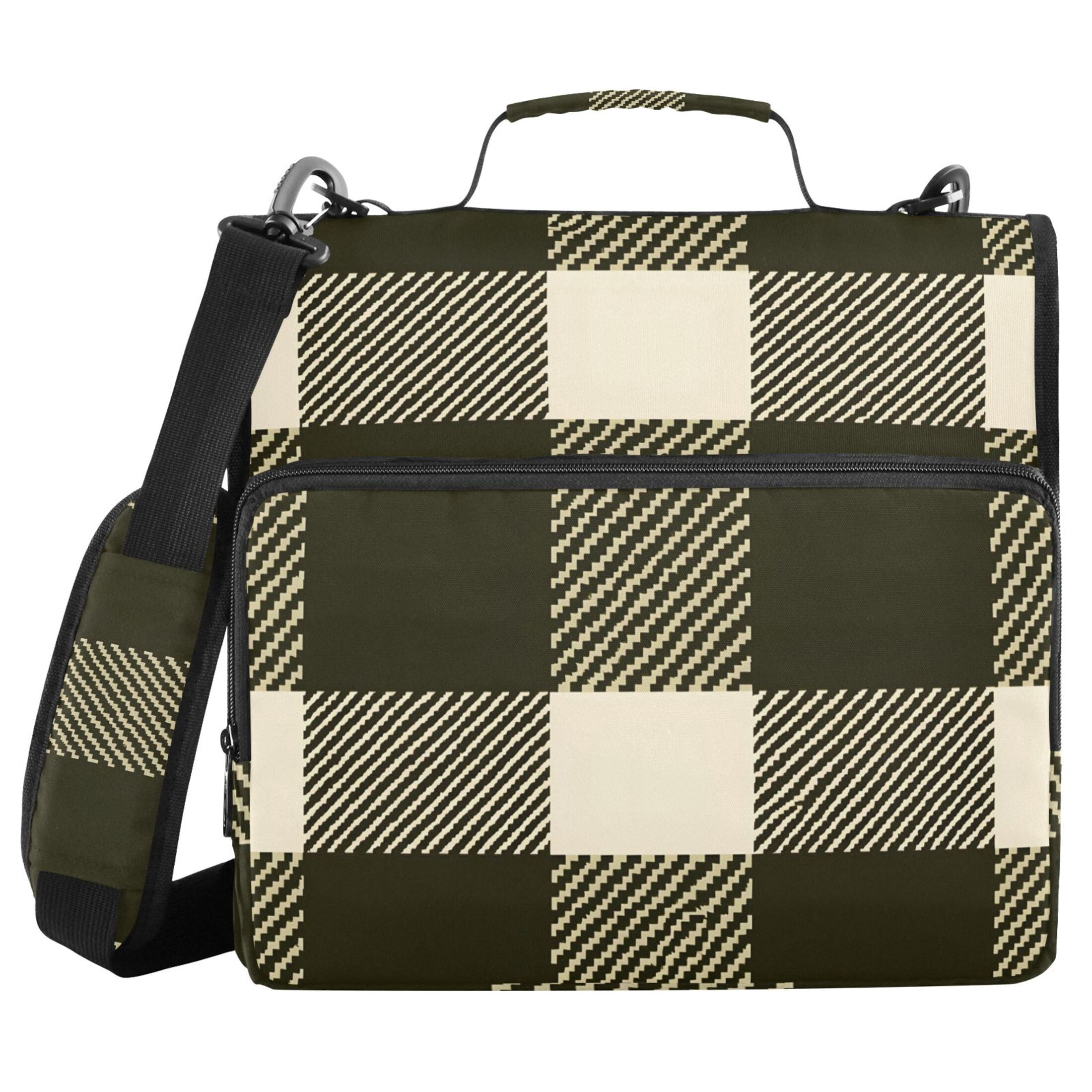 ALAZA Zipper Binder Retro Checkered-z2 3 Ring Trapper Keeper File Folder Organizer Bag