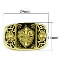 thumbnail image 3 of Anillo Color Oro Para Hombres de Acero Inoxidable Cruz Antigua, 3 of 4
