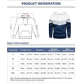 thumbnail image 5 of Sudadera con capucha de forro polar para hombre, estilo informal, con cordón ajustable en color contrastante y bolsillo tipo canguro., 5 of 5