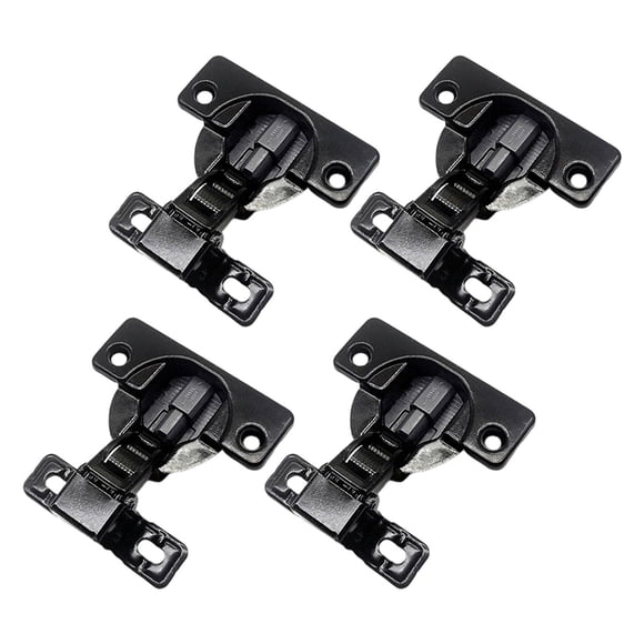 Paquete de 4 bisagras de puerta con cierre automático y cierre suave para fijación de gabinetes y muebles. negro brillante