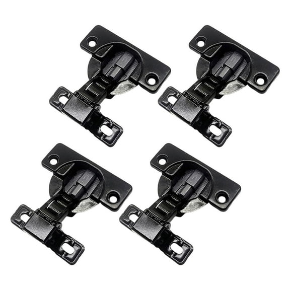 Kuntesetty 4 Pieces Self Closing Door Hinges Furniture Hardwares Connector Soft Closing glossy black