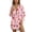 Pink Strawberry Daisy, variant on Xixirimido Roosters Butterfly Floral Pink Print Women's Casual Beach Cover Up Shirt Dress Long Sleeve Button Down Swimwear Cover Up with Side Slits and Curved Hem, Size XL