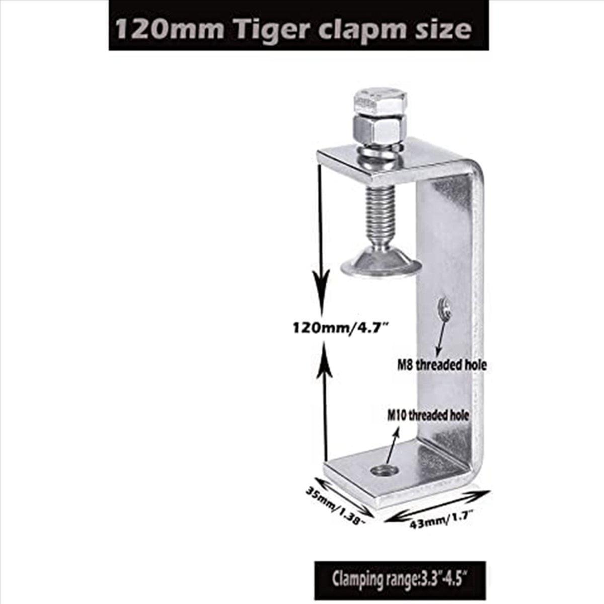 Metal Clamp Heavy Duty Clamp C Clamp Woodworking Clamp with Wide Jaw Openings (120MM), 6PCS