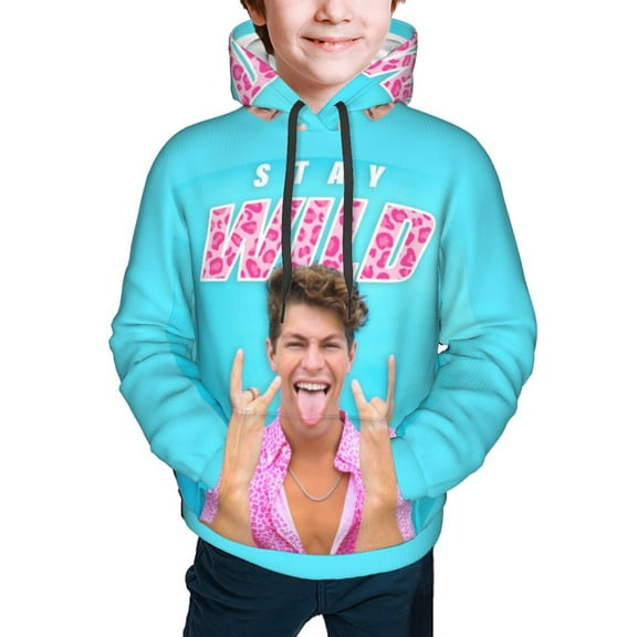Ben Azelart Stay Wild Hoodies Pullover For Boys Girls 3d Printed Hooded Sweatshirt Long Sleeves Small