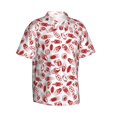 thumbnail image 2 of Uemuo Red Football Printed Regular Fit Short Sleeve Casual Hawaiian Shirt for Men,Aloha shirt,Tropical shirt,Floral print shirt,Vacation Beach shirt-XX-Large, 2 of 9