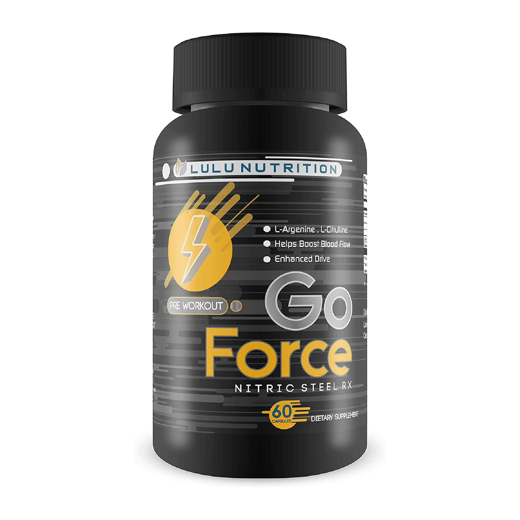 Go Force - Nitric Steel RX - Male Support and Energy Boost - Increased Blood Flow - Increased Nutrient Delivery - L Citruline - Natural Testosterone support