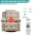 thumbnail image 3 of JONPONY Massage Rocker Recliner Chair with Vibration Massage and Heat for Living Room Swivel Recliner Chair with Rocking Function and 2 Cup Holders, Side Pocket, USB Charge Port,Beige, 3 of 9