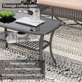 thumbnail image 3 of 4 Piece Patio Furniture Set,Outdoor Wicker Chair Rattan Conversation Sets with Cushions and Coffee Table, for Patio Porch Garden Backyard, khaki, 3 of 6
