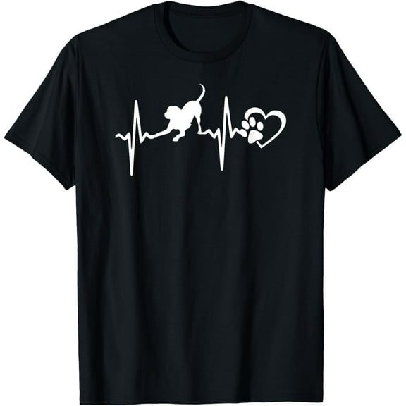 I Love My Lab Dog Heartbeat T-ShirtMen and women, Black T-shirt, size: Extra large