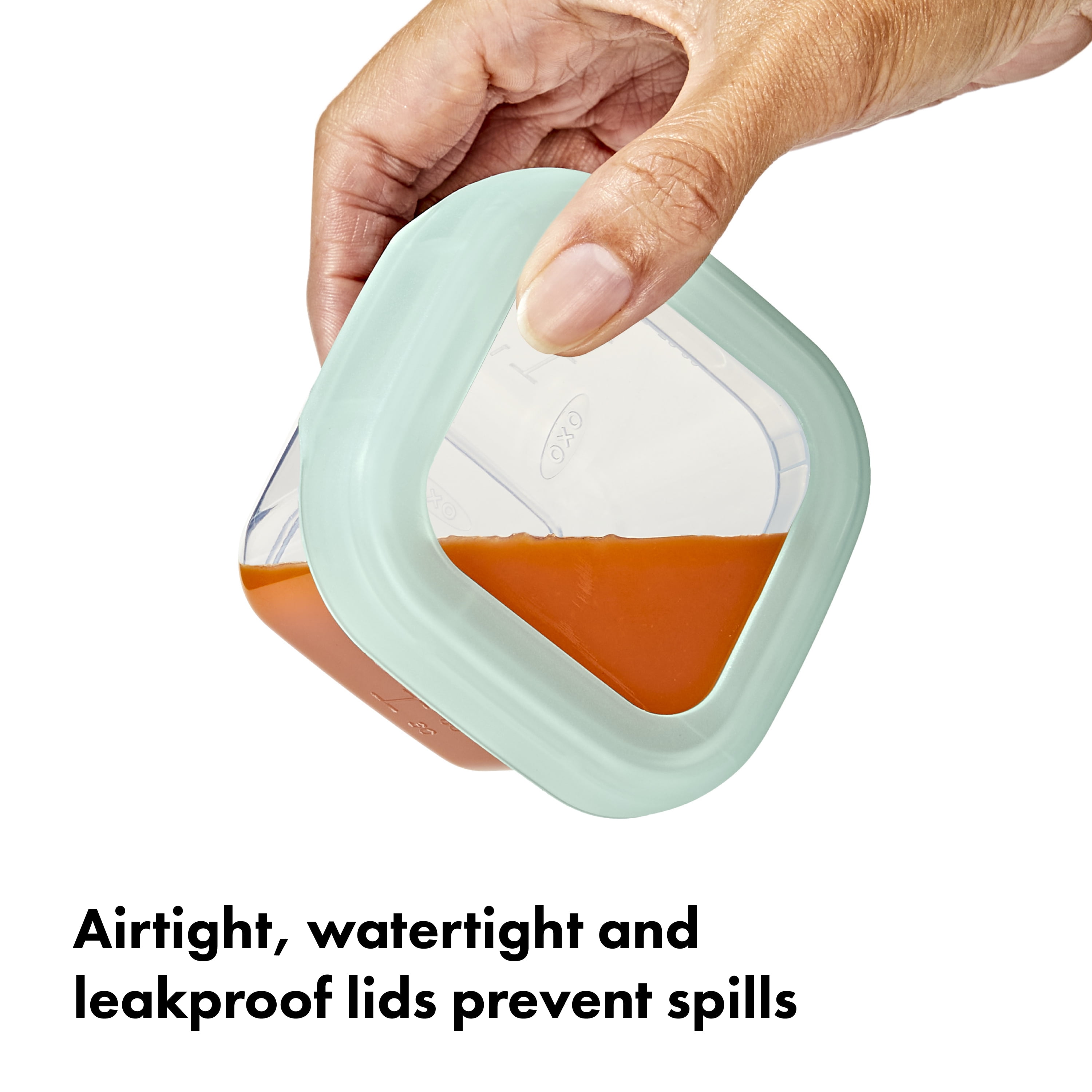 OXO Tot Baby Blocks Food Storage Containers 4 oz, Opal, 4-Pack, For Infants Ages 0-12 Months