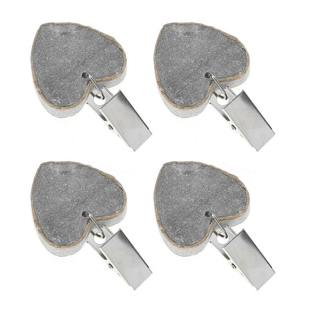 Heart Shape Tablecloth Weights 4Pcs Premium Marble And Aluminum For Stylish Table Decoration In Garden And Home