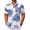 White - Blue Leaf, variant on COOFANDY Men Beach Shirts Short Sleeve Boho Hippie Shirts Summer Button Down Shirt