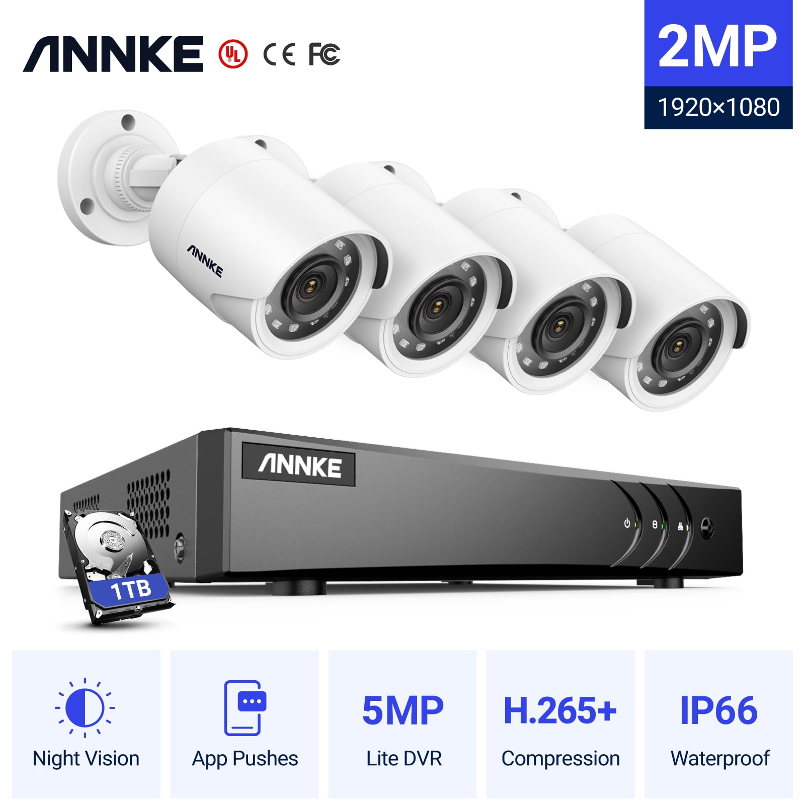 ANNKE 5MP Lite Wired Security Camera System with AI Human/Vehicle