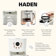 Haden Coffee Machine, 12 Cup Programmable Coffee Maker, Ivory & Copper