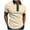 Beige, variant on Mens T-Shirts Casual Color Blocked Short Sleeved Lapel Half Zip,Sizes S-2XL