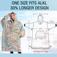 thumbnail image 4 of Oversized Wearable Blanket Hoodie,Multicolor Paisley Pattern Sherpa Blanket Hoodie with Super Pockets,Super Warm Fuzzy Pullover for Women & Men, 4 of 6