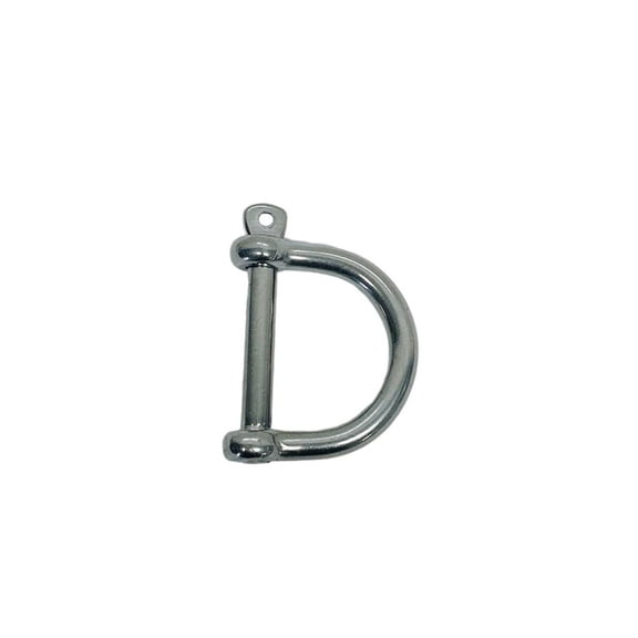 3/16" Wide D-Shackle Marine Grade Screw Pin 650 Lb WLL Stainless Steel T316