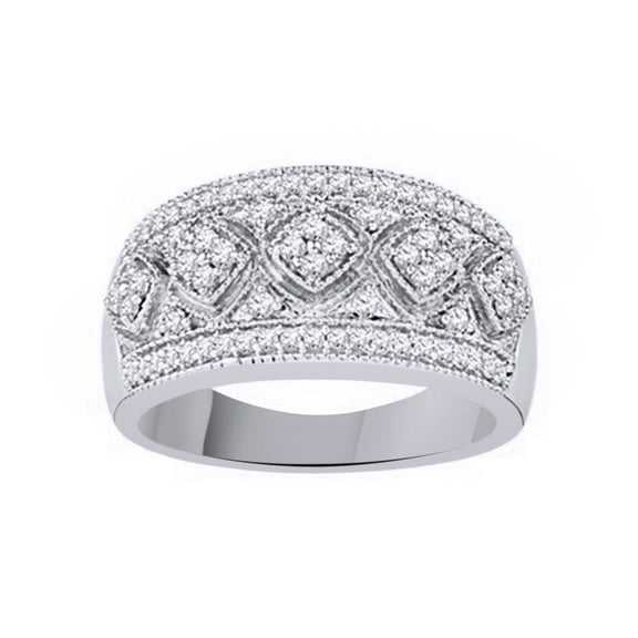 AFFY White Natural Diamond Fashion Ring In 10k White Gold (0.33 Cttw)