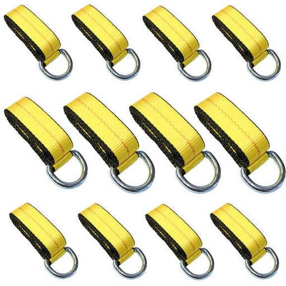 GRIPON (Pack of 12) 2" X 8 Ft Lasso Tow Strap with D Ring Auto Hauler Tie Down