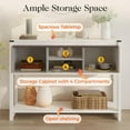 thumbnail image 3 of RoyalCraft Farmhouse Entryway Console Wooden Table with Storage Shelves, White, 3 of 9