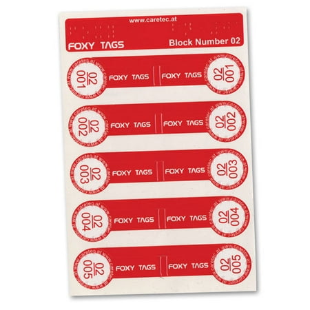 Clothing Tags Labels - Clothing Tags for Foxy Reader Talking Label Reader - Set 2 - 5 Tags