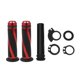 thumbnail image 1 of Kit de cubiertas de empuñaduras de motocicleta de 7/8" 22mm y 15/16" 24mm, empuñaduras de manillar de aleación de aluminio y goma para motocicleta, scooter, bicicleta y ATV, negro y rojo, 1 juego, 1 of 1