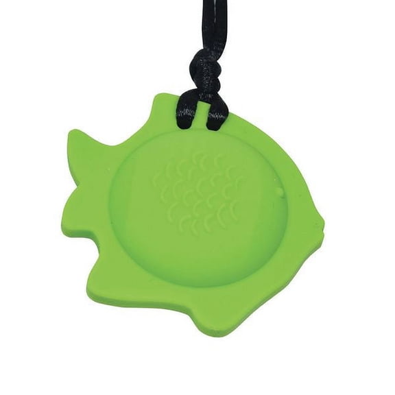 Chubuddy Fish Chewy Pendant With Breakaway Clasp Necklace- Hot Lime Color