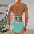 thumbnail image 5 of BSDJILFG Bikinis for Women 2 Piece Summer Swimsuits Y2K Halter Neck Color Blocked Push Up Bra Bikini Top and High Waisted Briefs, 5 of 5