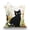 Black Cat 02, variant on OKKEEY Canvas Tote Bag for Women, Mysterious Black Cat in Flowers Print, Aesthetic Large Tote Bag for Daily Use, Shopping, Grocery, Travel