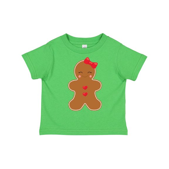 Inktastic Gingerbread Girl, Hearts, Cookie, Biscuit, Xmas Girls Toddler T-Shirt