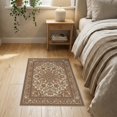 thumbnail image 3 of ODIKA 2'x3' Washable Throw Rug Ivory Distressed Tug Dense Allover Print Vintage Farmhouse Bathroom for Hallway, Study Room, Non-Slip Low Profile, Flatwoven, 3 of 7