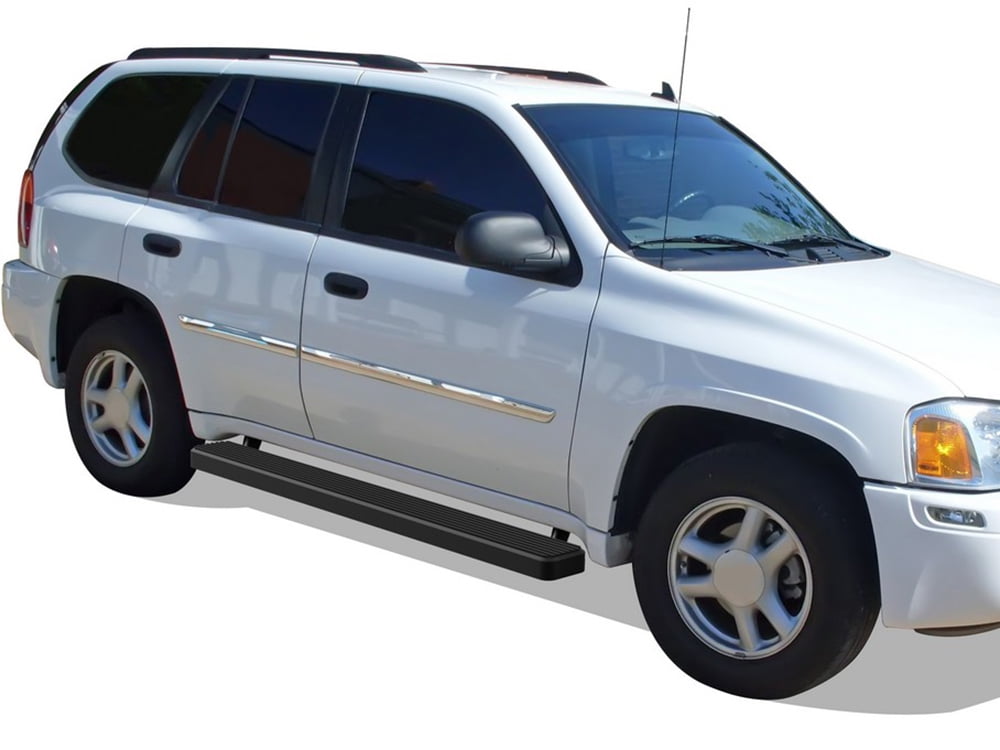 APS Running Boards 5-inch Black Compatible with Chevy Trailblazer GMC Envoy 2002-2009 Stainless Steel (Nerf Bars Side Steps Side Bars)