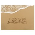 thumbnail image 2 of Love Written on Sandy Seashore - Impression sur Toile Seashore, 2 of 3