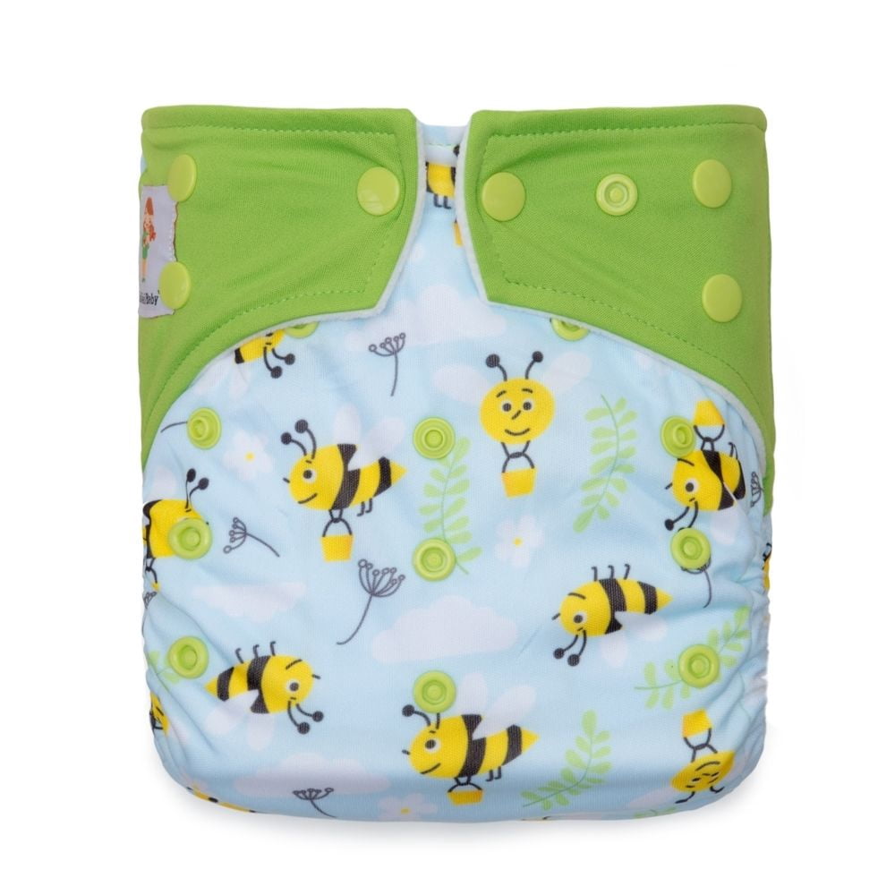 Kawaii Baby Printed One Size Cloth Diaper Snap Closure 2 Microfiber
