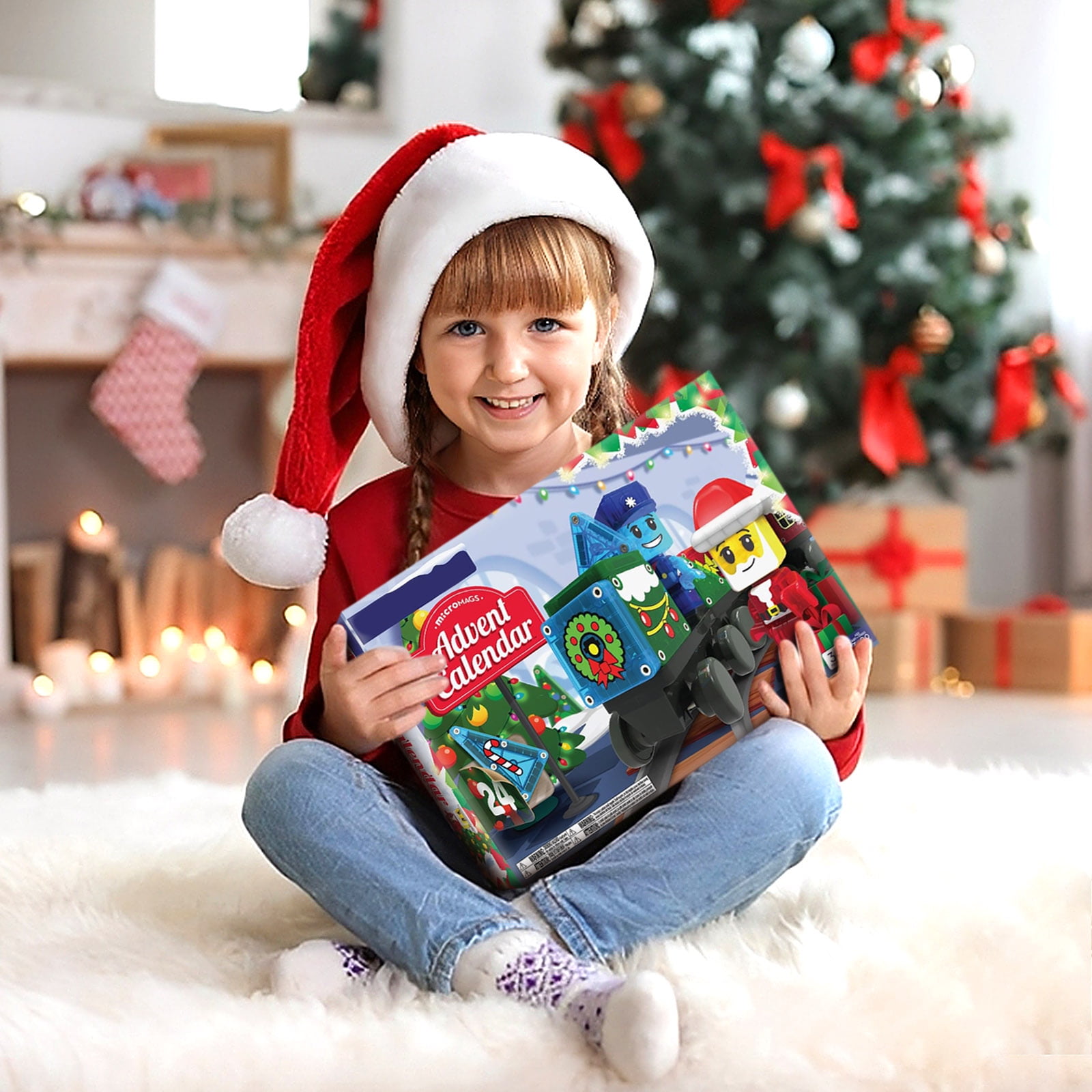 34-Piece Magnetic Christmas Advent Calendar Construction Building