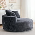 thumbnail image 7 of Round Accent Chair, 360 Swivel Chenille Barrel Chair, Fluffy Modern Sleeper for Living Room, Bedroom, Reading Room and Lounge, 7 of 7