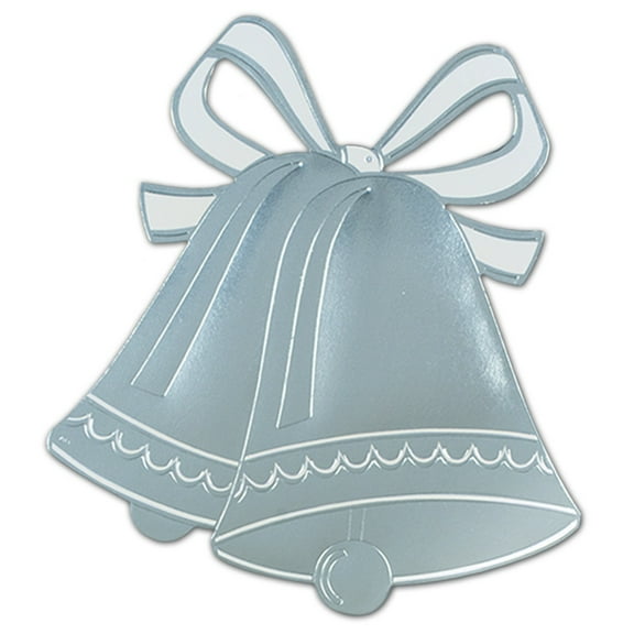 Beistle Club Pack of 24 Silver Foil Elegant Wedding Bell Silhouette Party Decorations 16.5"
