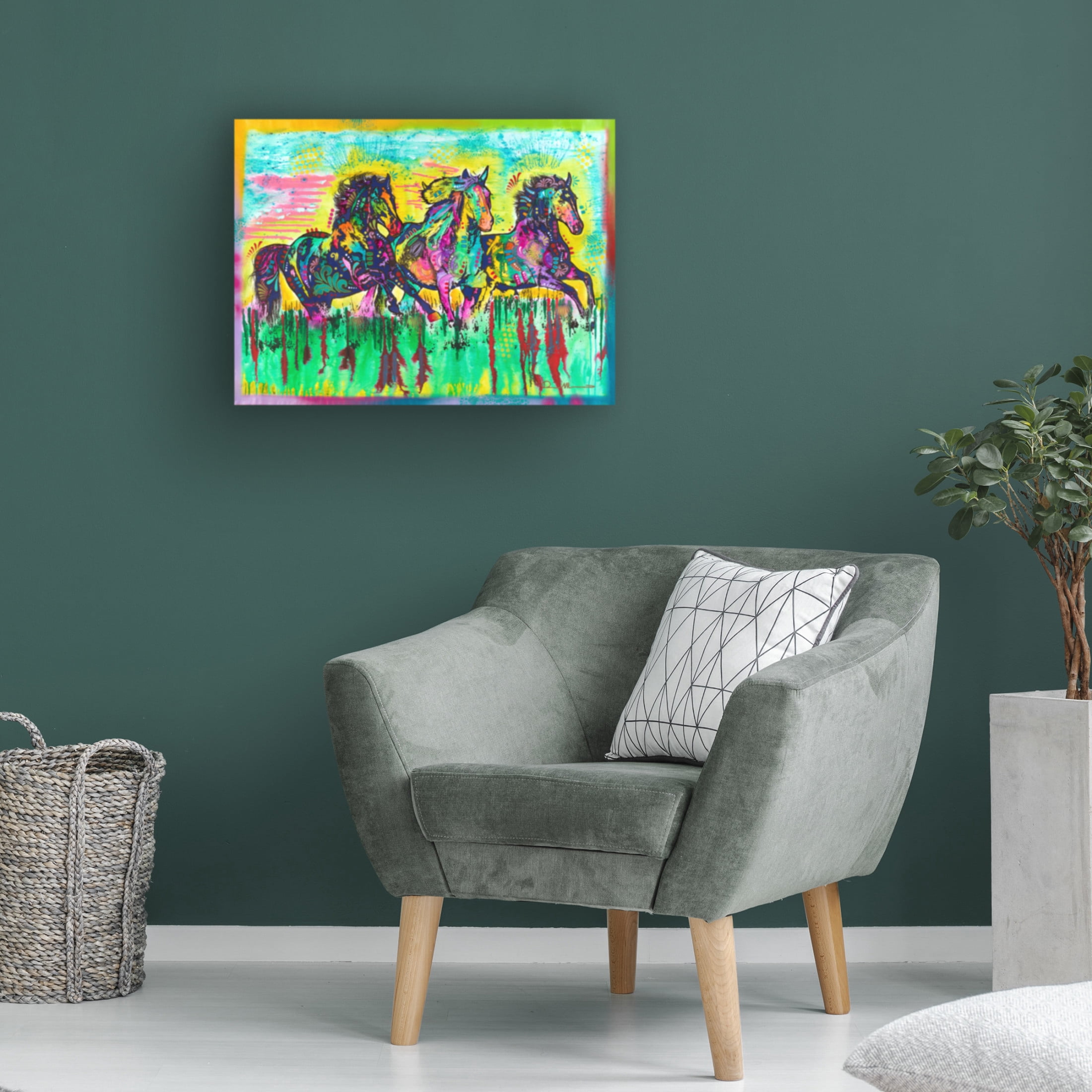 Canvas Wall Art - Dean Russo 'Three Horses' Wall Art for Living Room, Bedroom, or Office Décor by Trademark Fine Art - 24 x 18 Inches