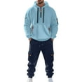 thumbnail image 2 of CharmCyan Men’s 2-Piece Hoodie and Jogger Sweatpants Set, Casual Athletic Tracksuit with Zip Pockets, Soft Fleece Lining, Comfortable Fit Sky Blue L, 2 of 2