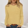 thumbnail image 2 of DDAPJ pyju Waffle Knit Tops Crew Neck Long Sleeve Blouses for Women Dressy Casual Work Shirts 2025 Fall Fashion Clothes Yellow XXL, 2 of 8