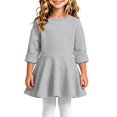 thumbnail image 5 of Auroural Girls Long Sleeve Sweatshirt Dress Casual Round Neck Flared Play Dress for Kids Daily Outfits, 5 of 6